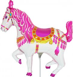 Folienballon Zirkuspferd pink Mini