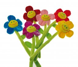 Deko Blume Plüsch (10cm/26cm) 6-f.