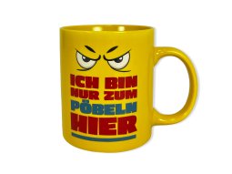 Becher Spruch Pöbeln 350ml in Box
