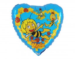 Folienballon Biene Maja Herz blau