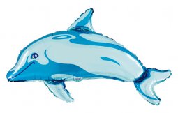 Folienballon Delfin blau Shape