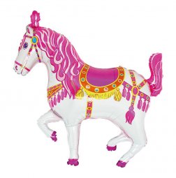 Folienballon Zirkuspferd pink Shape