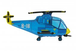 Folienballon Hubschrauber blau Shap