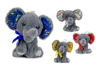 Elefant bunte Ohren 4-fach 18cm