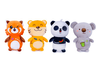 Kawaii Panda, Koala, Tiger 4-f 25cm