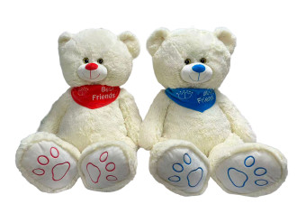 Bär creme + Halstuch 2-fach 55/80cm