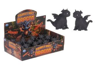 Squeeze Baby Drache schwarz 11cm