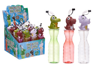Trinkflasche Strohhalm Dino