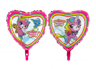 Folienballon Rainbow Unicorn Herz