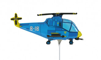 Folienballon Hubschrauber blau