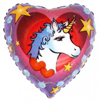 Folienballon Einhorn Kopf Herz